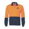Picture of Hi-Vis Food Industry Long Sleeve Polo - Orange/Navy