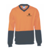 Picture of Hi-Vis Two Tone Fleecy V-Neck Sweat Shirt - Orange/Navy
