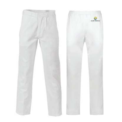Picture of Men's White Cotton Drill Work Trousers - Regular