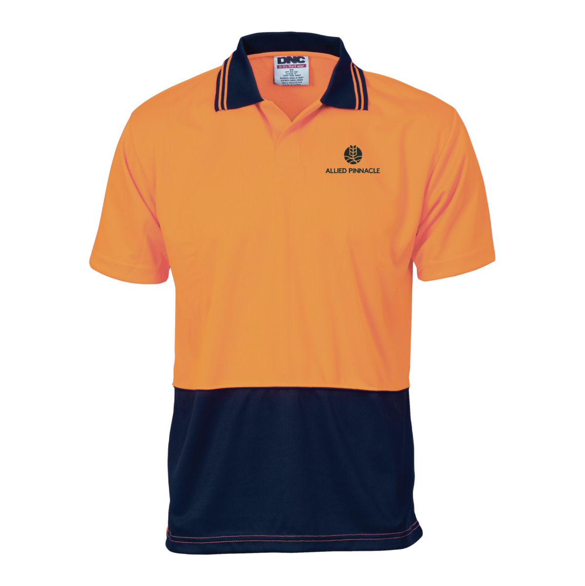 Picture of Hi-Vis Food Industry Short Sleeve Polo - Orange/Navy