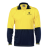 Picture of Hi-Vis Food Industry Long Sleeve Polo - Yellow/Navy